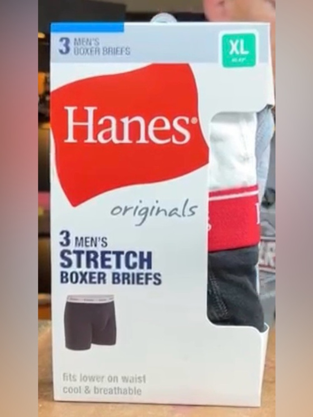 Hanes Originals Men's Stretch Boxer Briefs Underwear Cotton XL